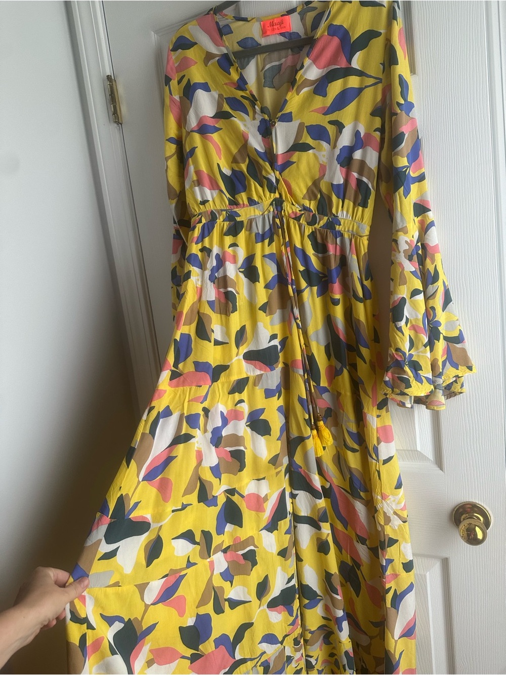 Maaji Yellow Multicolor Floral Wrap Maxi Dress